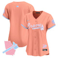 Women's Atlanta Braves Bubblegum Pink Vapor Premier Limited Jersey - All Stitched - Peach, Team