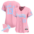 Women's Atlanta Braves Bubblegum Pink Vapor Premier Limited Jersey - All Stitched - Pink, Ronald Acuna Jr.