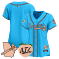 Women's Atlanta Braves Peach Vapor Premier Limited Jersey - All Stitched - Light Blue, Team