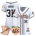 Women's Atlanta Braves Peach Vapor Premier Limited Jersey - All Stitched - White, André