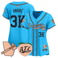Women's Atlanta Braves Peach Vapor Premier Limited Jersey - All Stitched - Light Blue, André