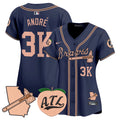 Women's Atlanta Braves Peach Vapor Premier Limited Jersey - All Stitched - Navy, André