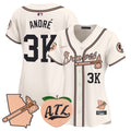 Women's Atlanta Braves Peach Vapor Premier Limited Jersey - All Stitched - Cream, André