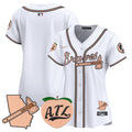 Women's Atlanta Braves Peach Vapor Premier Limited Jersey - All Stitched - White, Team