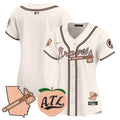 Women's Atlanta Braves Peach Vapor Premier Limited Jersey - All Stitched - Cream, Team