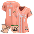 Women's Atlanta Braves Peach Vapor Premier Limited Jersey - All Stitched - Peach, Ozzie Albies
