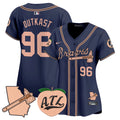 Women's Atlanta Braves Peach Vapor Premier Limited Jersey - All Stitched - Navy, Outkast