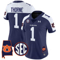 Women's Auburn Tigers 2024 Alabama Patch Vapor Limited Jersey - All Stitched - Navy Alternate, Payton Thorne