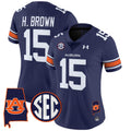 Women's Auburn Tigers 2024 Alabama Patch Vapor Limited Jersey - All Stitched - Navy, Hank Brown