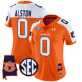 Women's Auburn Tigers 2024 Alabama Patch Vapor Limited Jersey - All Stitched - Orange Alternate, Damari Alston