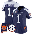 Women's Auburn Tigers 2024 Alabama Patch Vapor Limited Jersey - All Stitched - Navy Alternate, #1 War Eagles