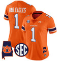 Women's Auburn Tigers 2024 Alabama Patch Vapor Limited Jersey - All Stitched - Orange, #1 War Eagles