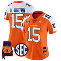 Women's Auburn Tigers 2024 Alabama Patch Vapor Limited Jersey - All Stitched - Orange Alternate, Hank Brown