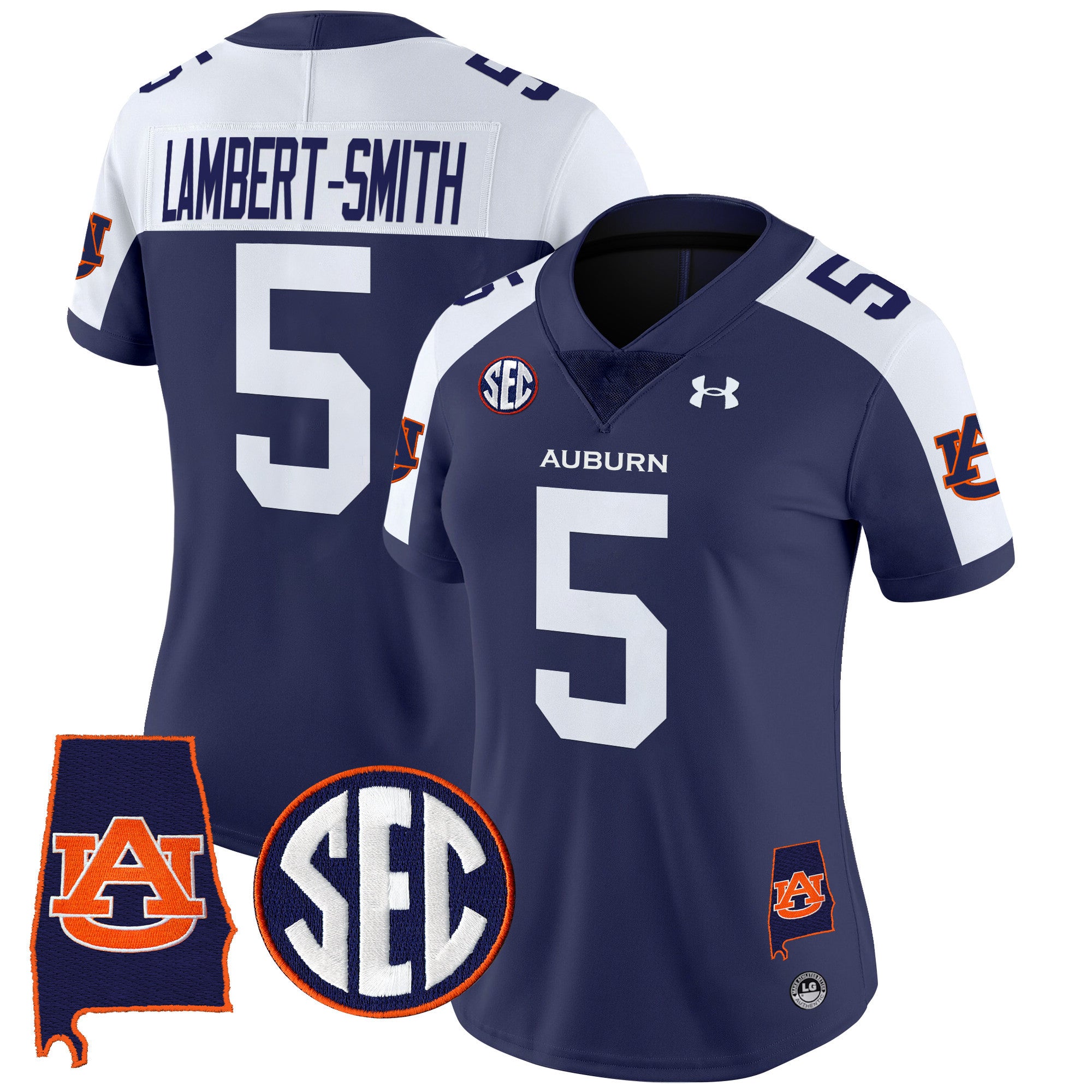 Women's Auburn Tigers 2024 Alabama Patch Vapor Limited Jersey - All Stitched - Navy Alternate, Lambert-Smith