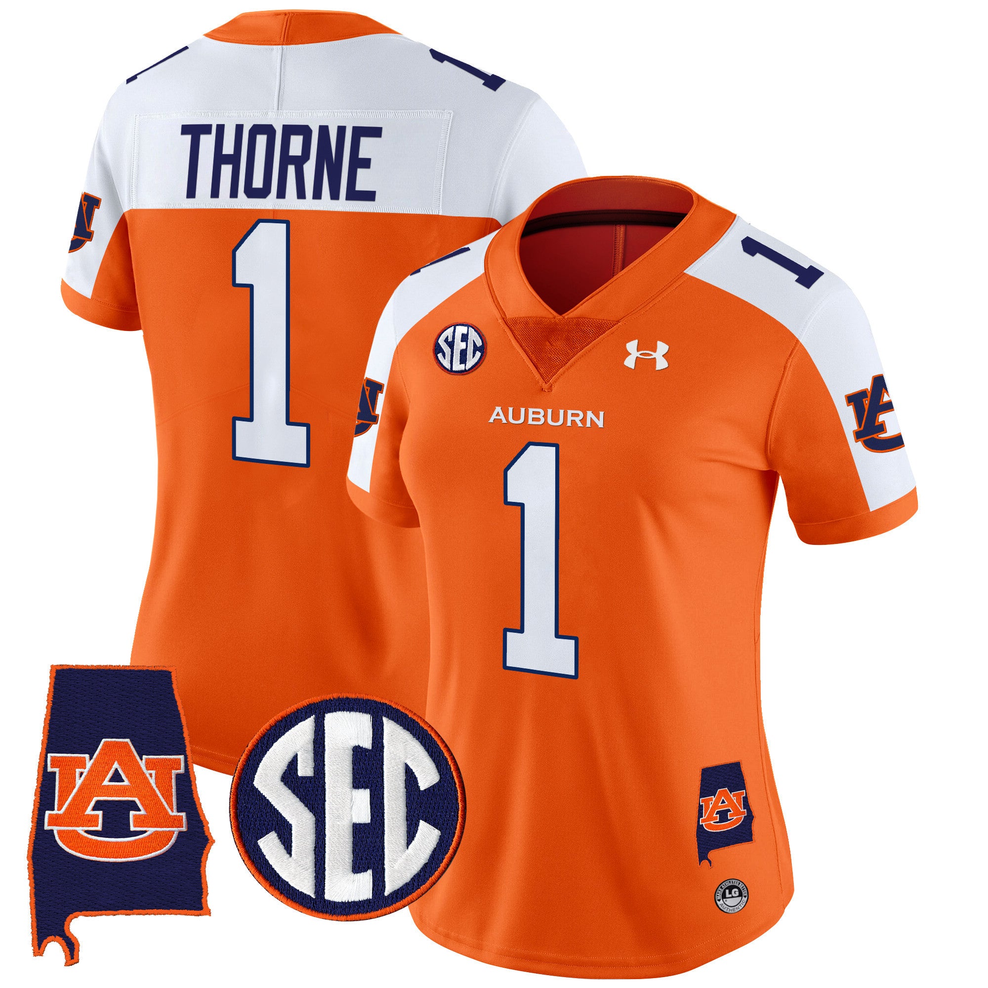Women's Auburn Tigers 2024 Alabama Patch Vapor Limited Jersey - All Stitched - Orange Alternate, Payton Thorne