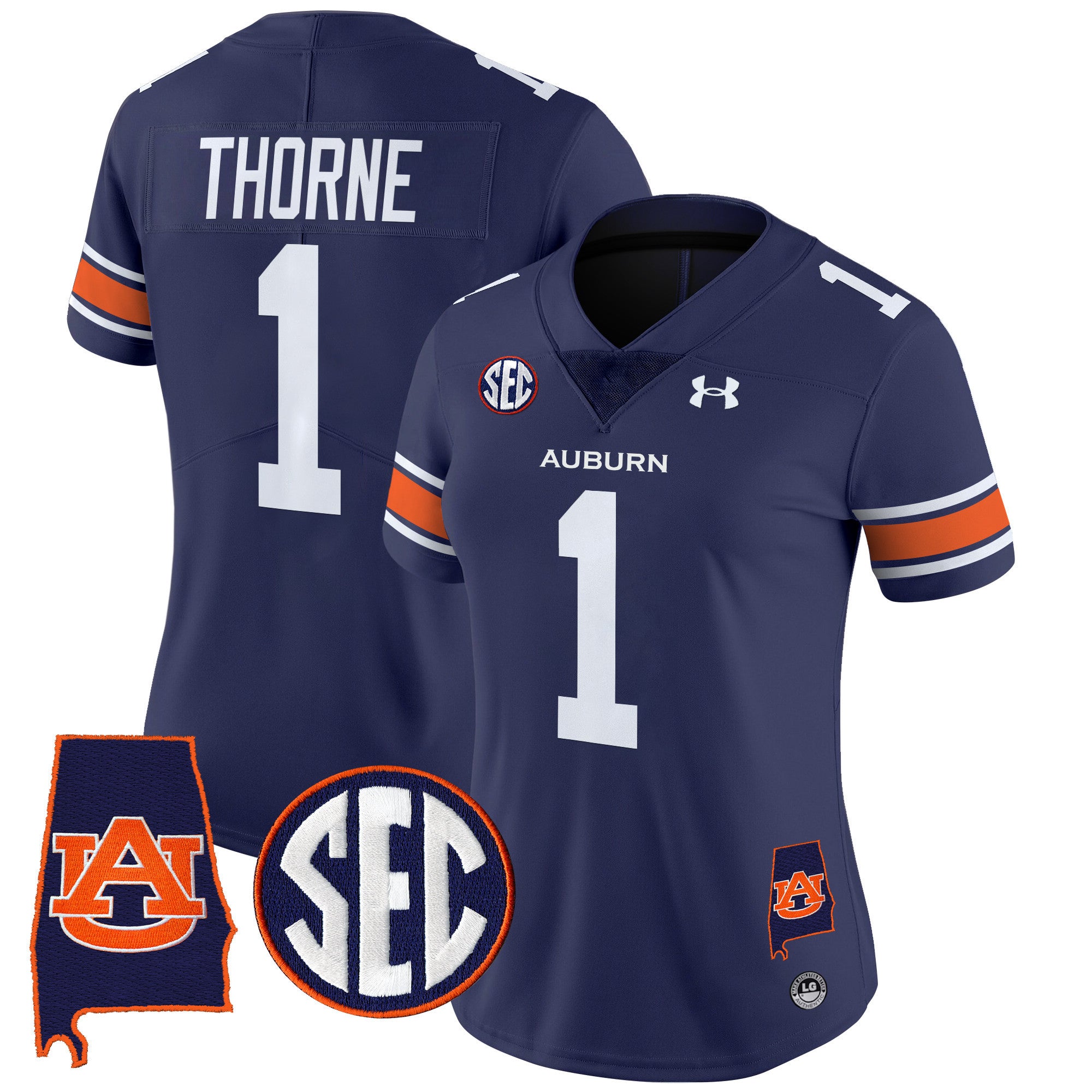 Women's Auburn Tigers 2024 Alabama Patch Vapor Limited Jersey - All Stitched - Navy, Payton Thorne