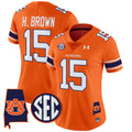 Women's Auburn Tigers 2024 Alabama Patch Vapor Limited Jersey - All Stitched - Orange, Hank Brown
