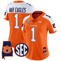 Women's Auburn Tigers 2024 Alabama Patch Vapor Limited Jersey - All Stitched - Orange Alternate, #1 War Eagles