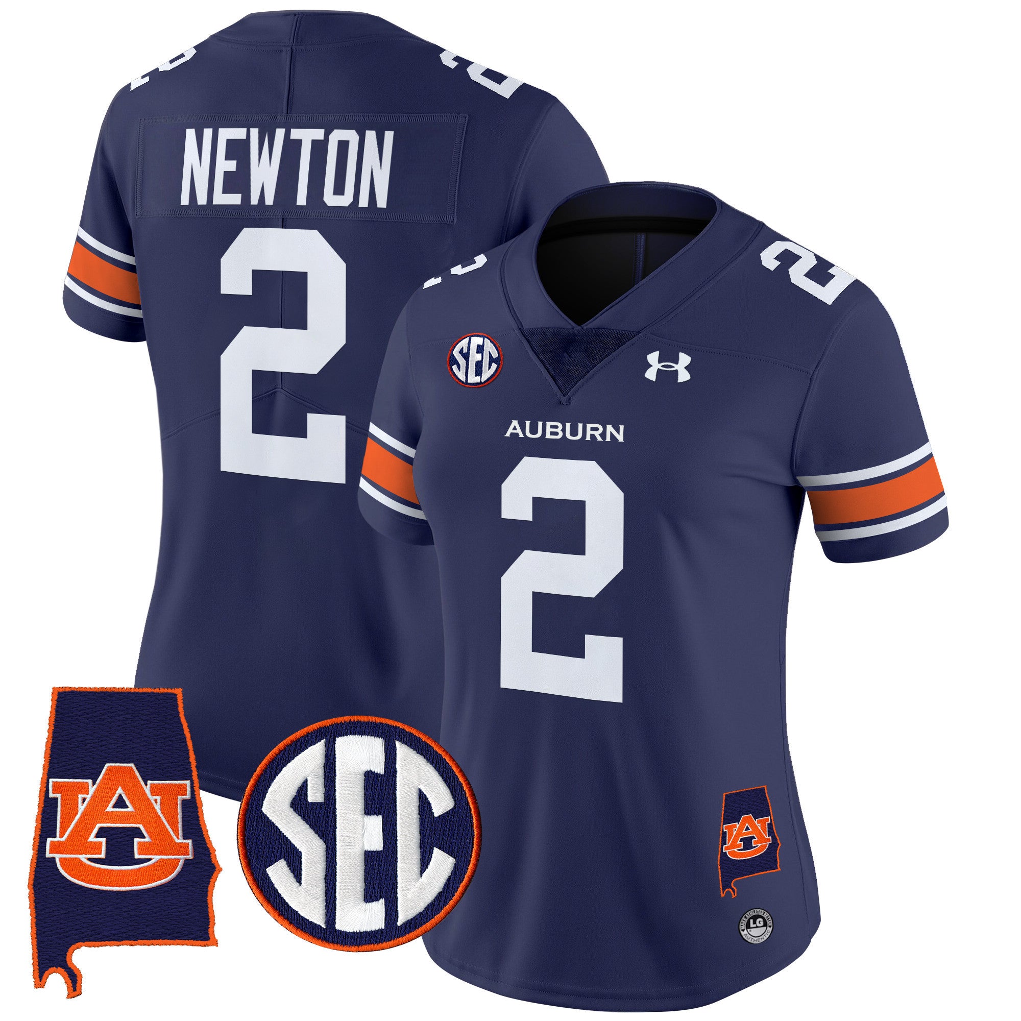 Women's Auburn Tigers 2024 Alabama Patch Vapor Limited Jersey - All Stitched - Navy, Cam Newton