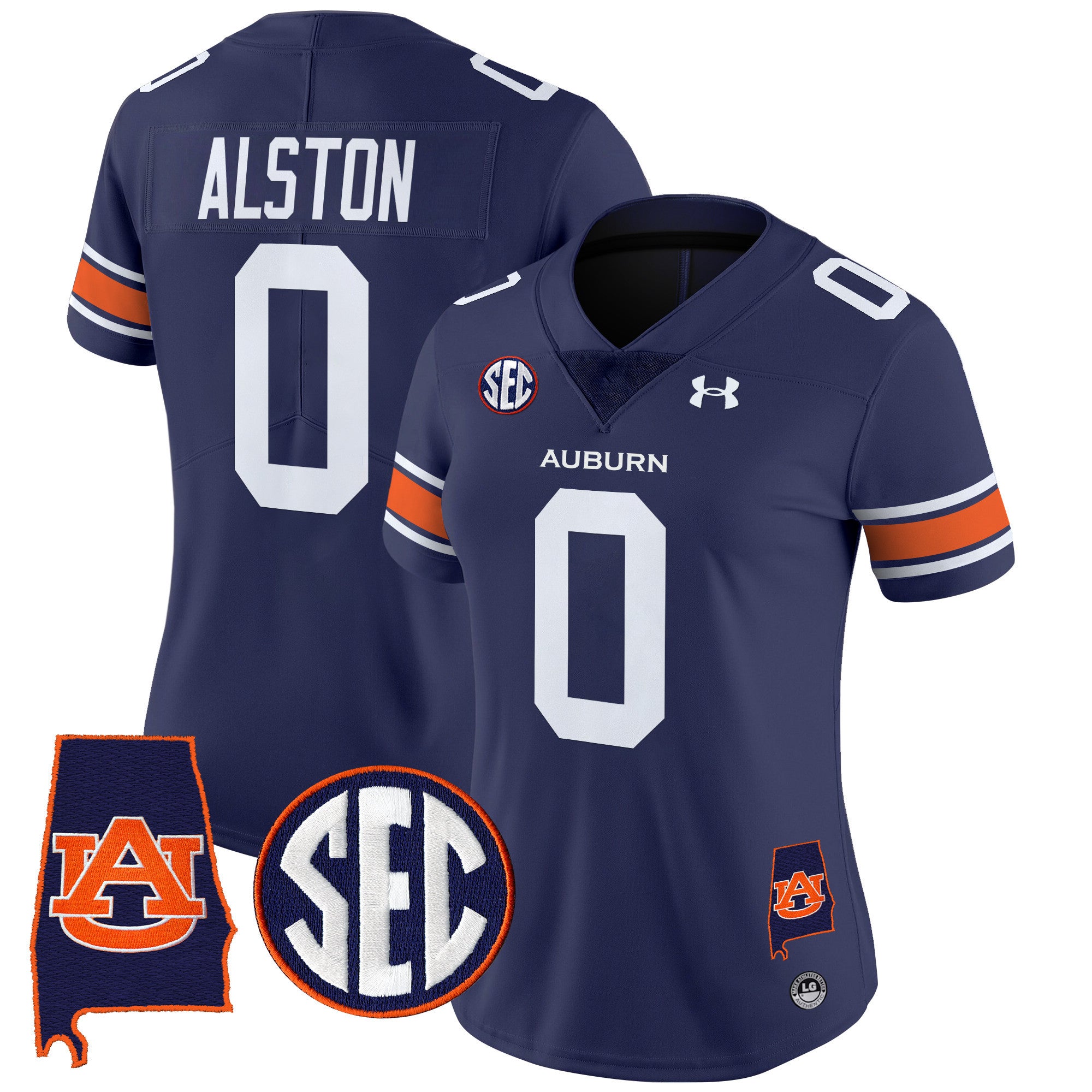 Women's Auburn Tigers 2024 Alabama Patch Vapor Limited Jersey - All Stitched - Navy, Damari Alston