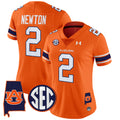 Women's Auburn Tigers 2024 Alabama Patch Vapor Limited Jersey - All Stitched - Orange, Cam Newton