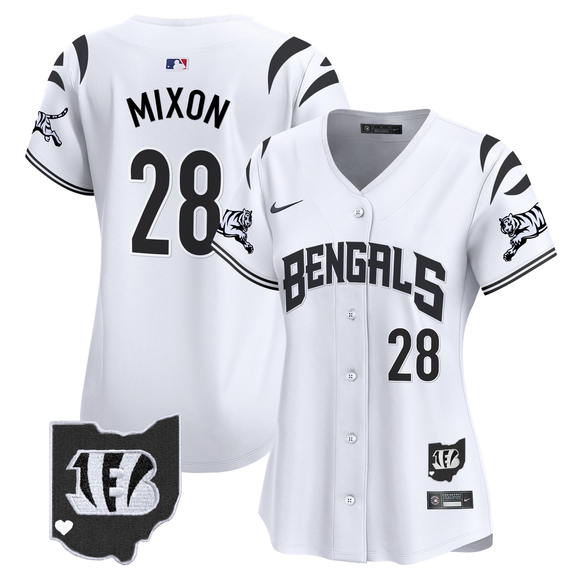 Women's Bengals Vapor Premier Limited Jersey - All Stitched - White Limited, Joe Mixon