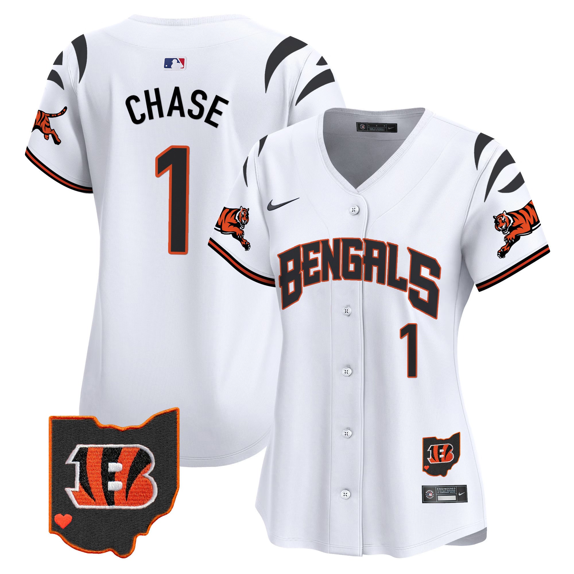 Women's Bengals Vapor Premier Limited Jersey - All Stitched - White, Ja'Marr Chase
