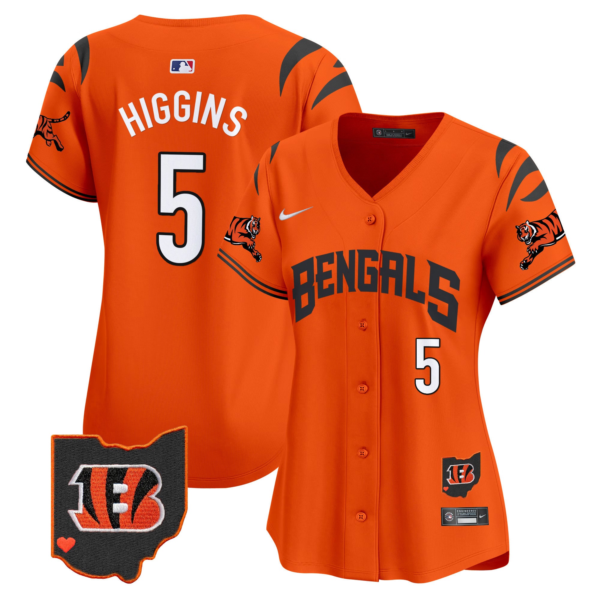 Women's Bengals Vapor Premier Limited Jersey - All Stitched - Orange, Tee Higgins