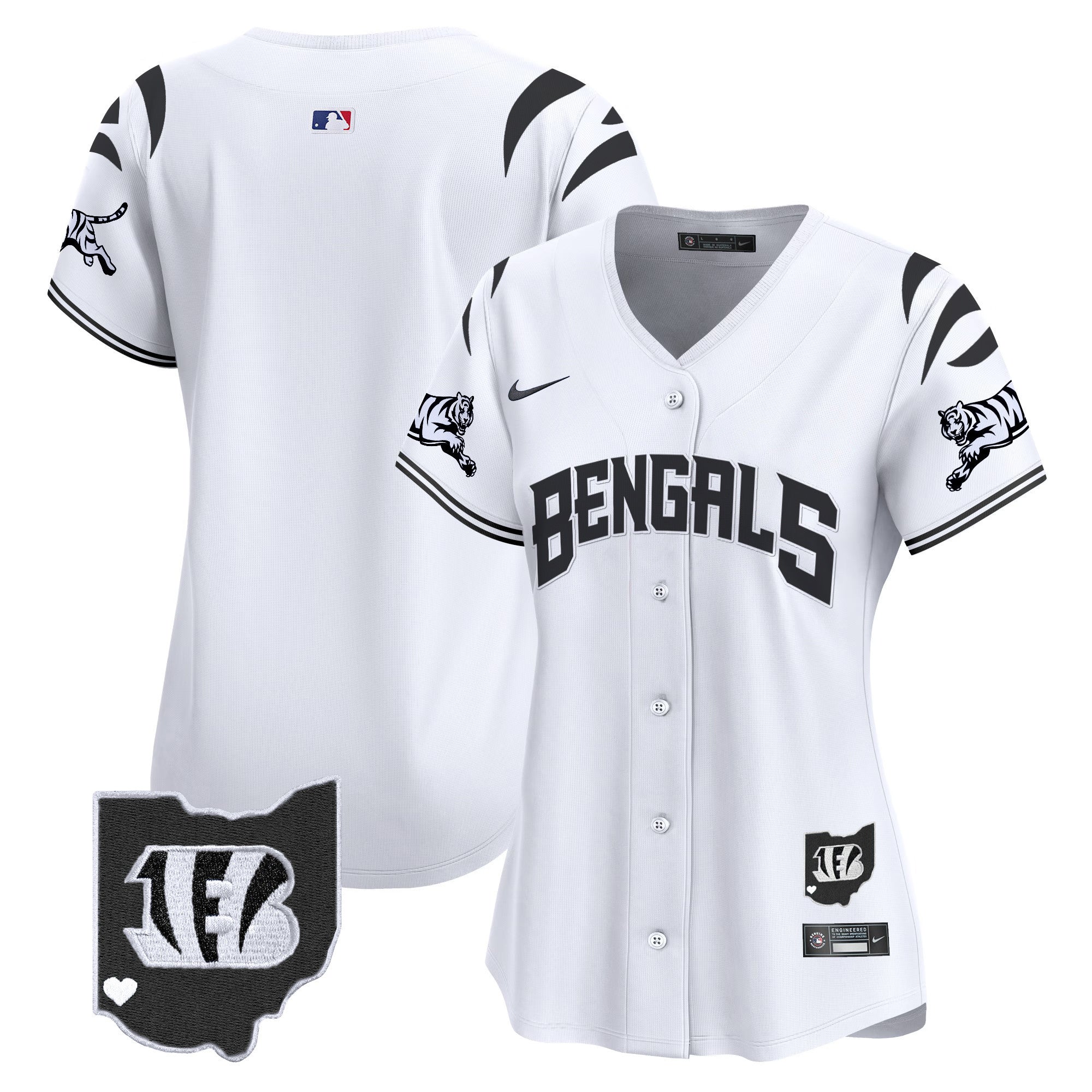 Women's Bengals Vapor Premier Limited Jersey - All Stitched - White Limited, #1 Team