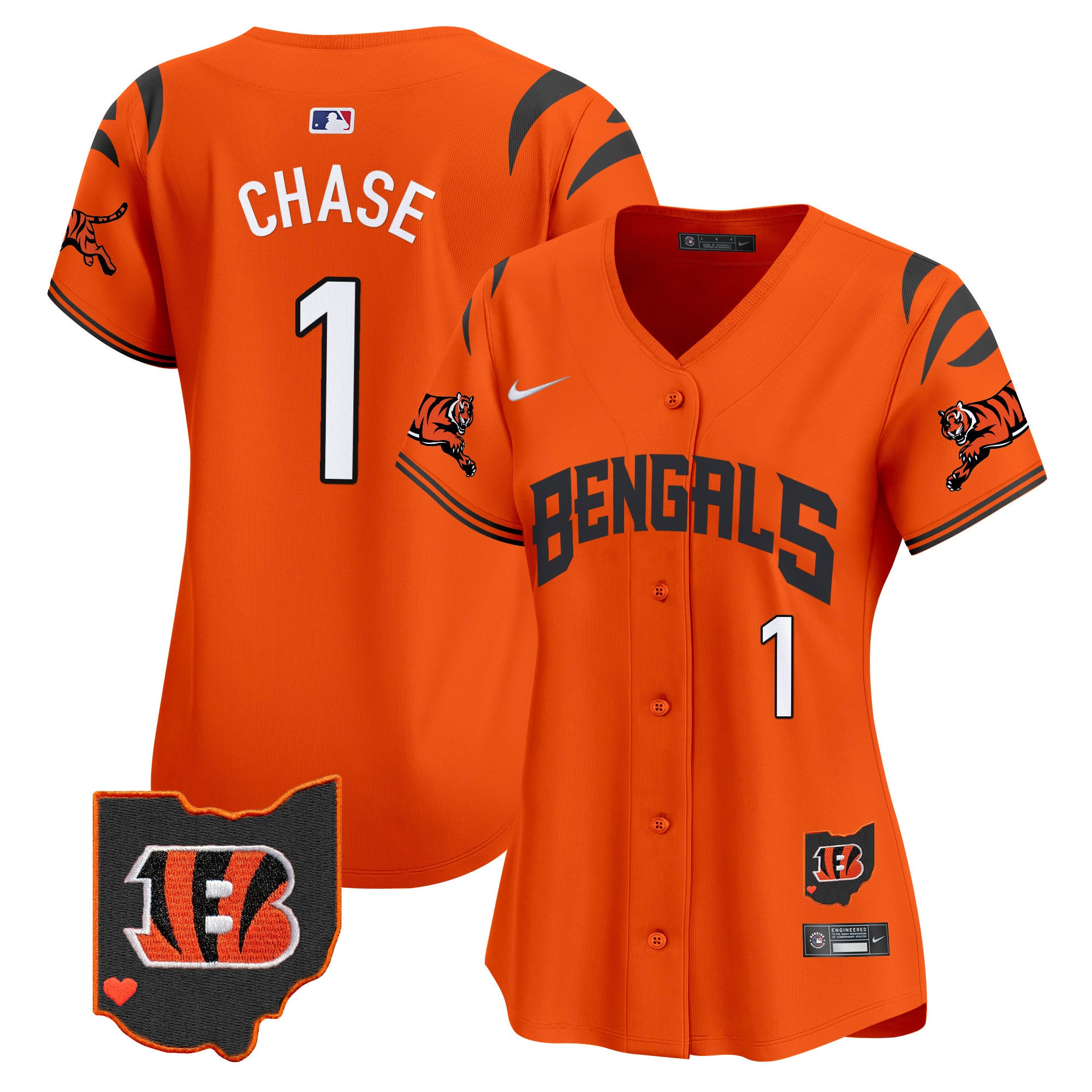 Women's Bengals Vapor Premier Limited Jersey - All Stitched - Orange, Ja'Marr Chase