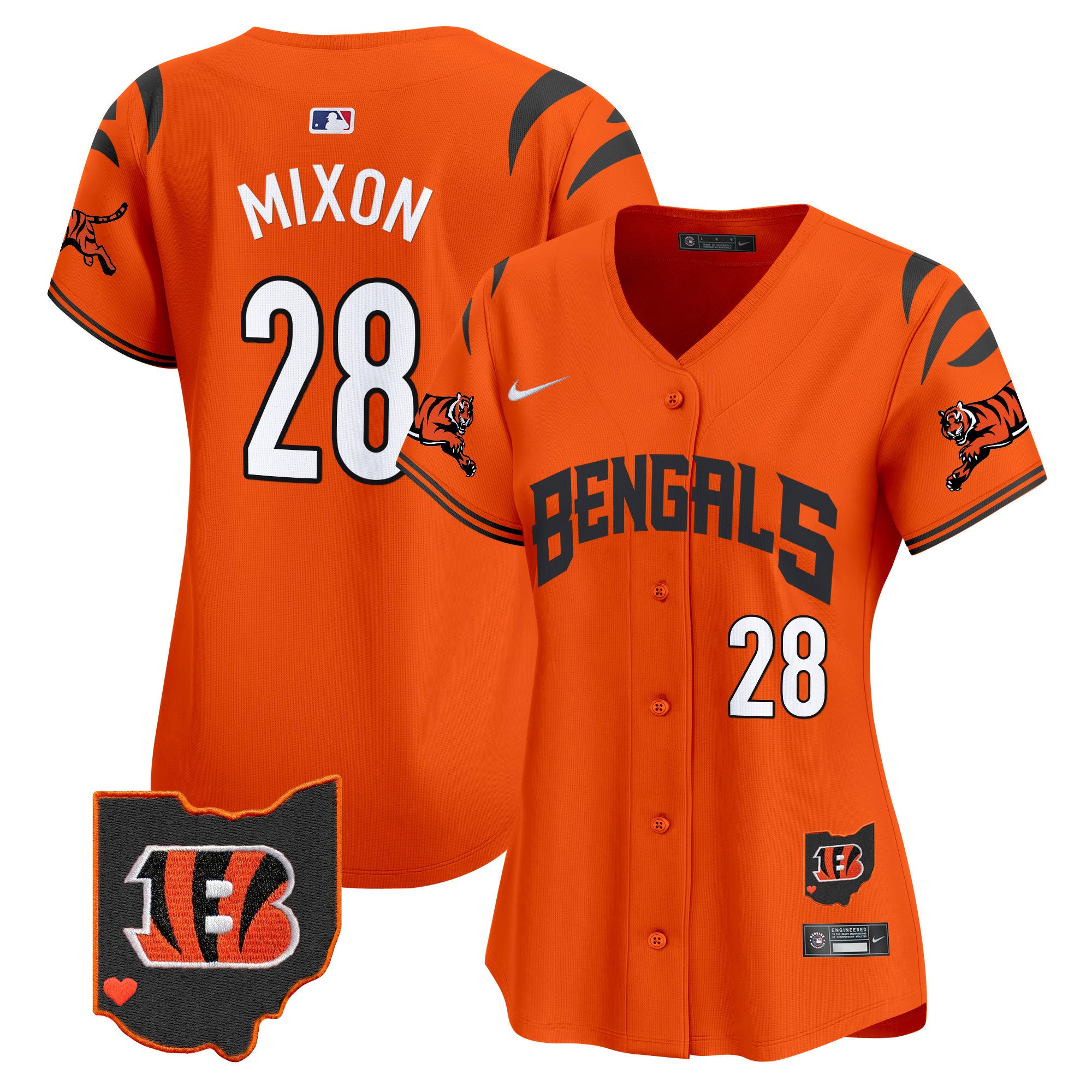 Women's Bengals Vapor Premier Limited Jersey - All Stitched - Orange, Joe Mixon