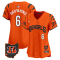 Women's Bengals Vapor Premier Limited Jersey - All Stitched - Orange, Jake Browning