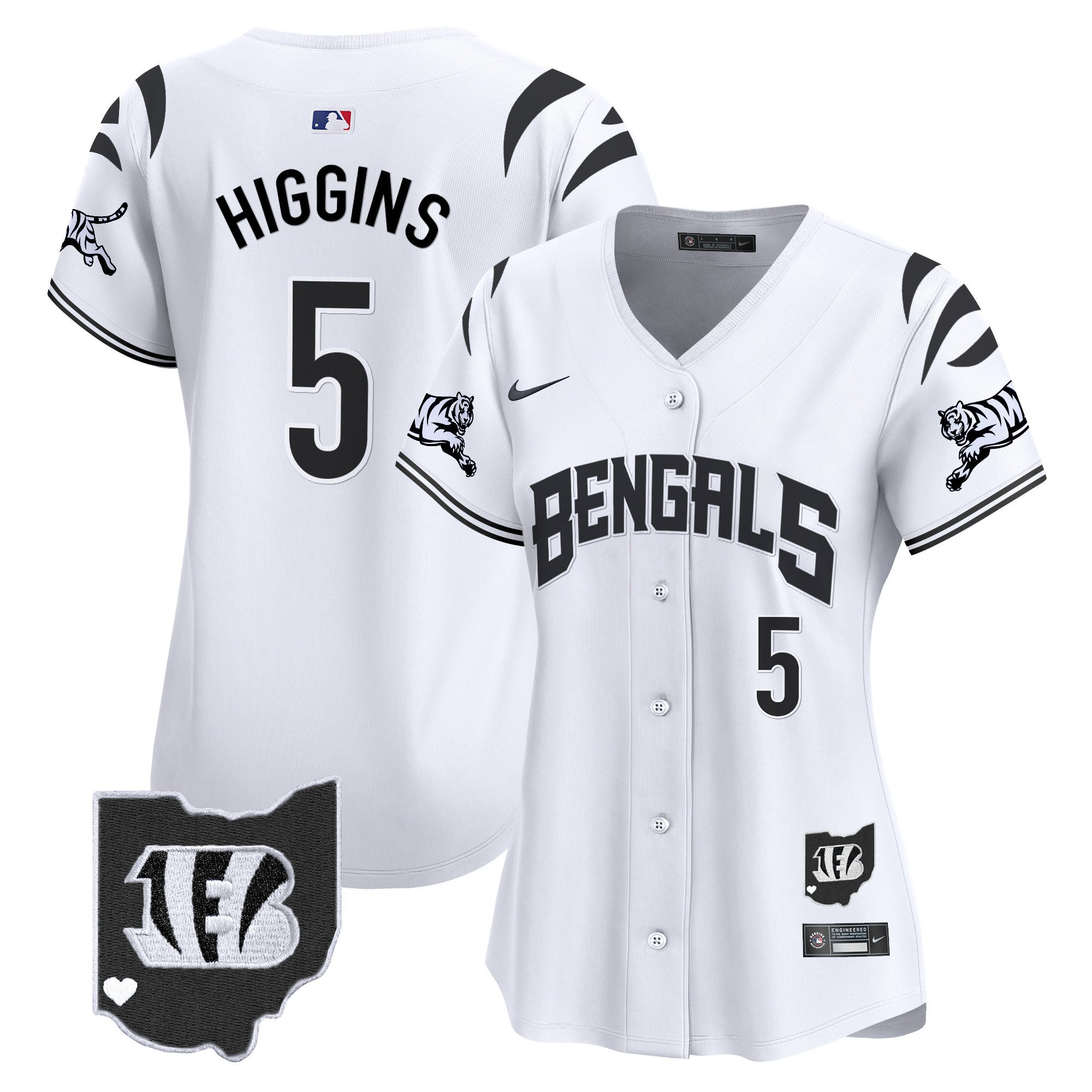 Women's Bengals Vapor Premier Limited Jersey - All Stitched - White Limited, Tee Higgins
