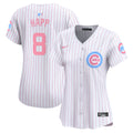 Women's Chicago Cubs Bubblegum Pink Vapor Premier Limited Jersey - All Stitched - Pinstripe, Ian Happ