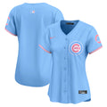 Women's Chicago Cubs Bubblegum Pink Vapor Premier Limited Jersey - All Stitched - Light Blue, Team