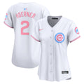 Women's Chicago Cubs Bubblegum Pink Vapor Premier Limited Jersey - All Stitched - White, Nico Hoerner