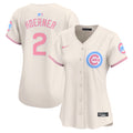 Women's Chicago Cubs Bubblegum Pink Vapor Premier Limited Jersey - All Stitched - Cream, Nico Hoerner