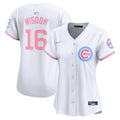 Women's Chicago Cubs Bubblegum Pink Vapor Premier Limited Jersey - All Stitched - White, Patrick Wisdom