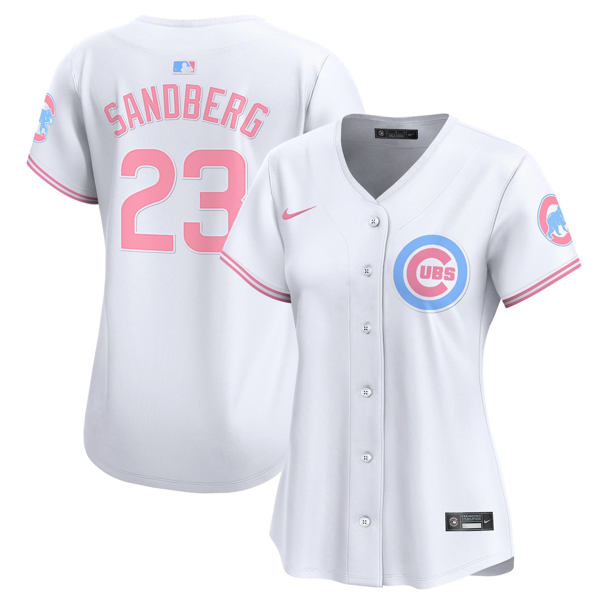 Women's Chicago Cubs Bubblegum Pink Vapor Premier Limited Jersey - All Stitched - White, Ryne Sandberg