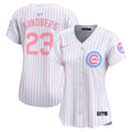 Women's Chicago Cubs Bubblegum Pink Vapor Premier Limited Jersey - All Stitched - Pinstripe, Ryne Sandberg