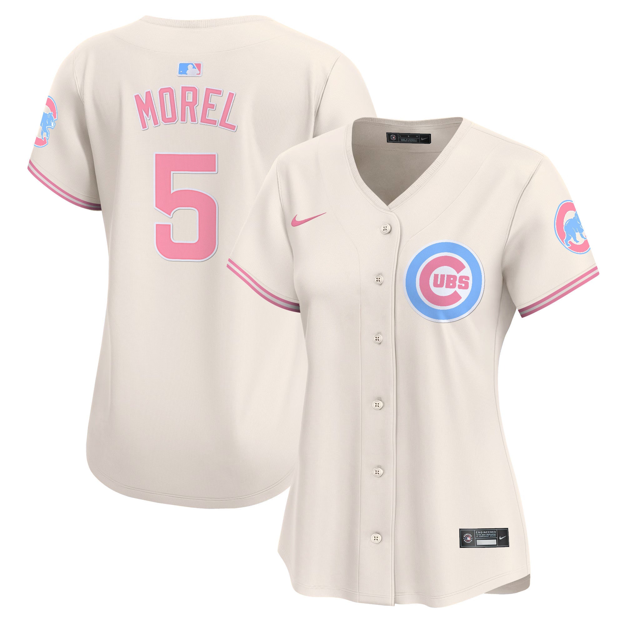 Women's Chicago Cubs Bubblegum Pink Vapor Premier Limited Jersey - All Stitched - Cream, Christopher Morel