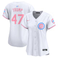 Women's Chicago Cubs Bubblegum Pink Vapor Premier Limited Jersey - All Stitched - White, Donald Trump