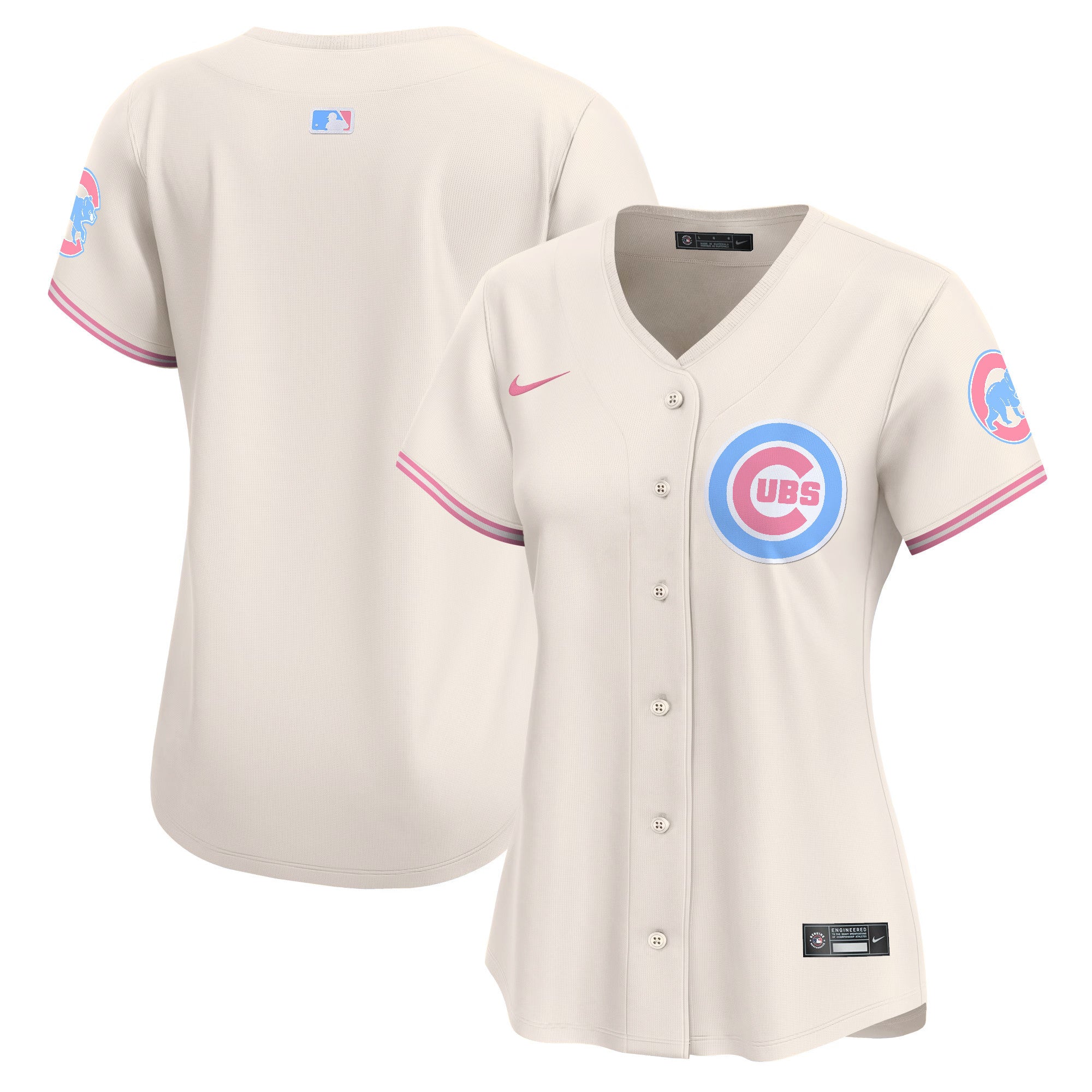 Women's Chicago Cubs Bubblegum Pink Vapor Premier Limited Jersey - All Stitched - Cream, Team
