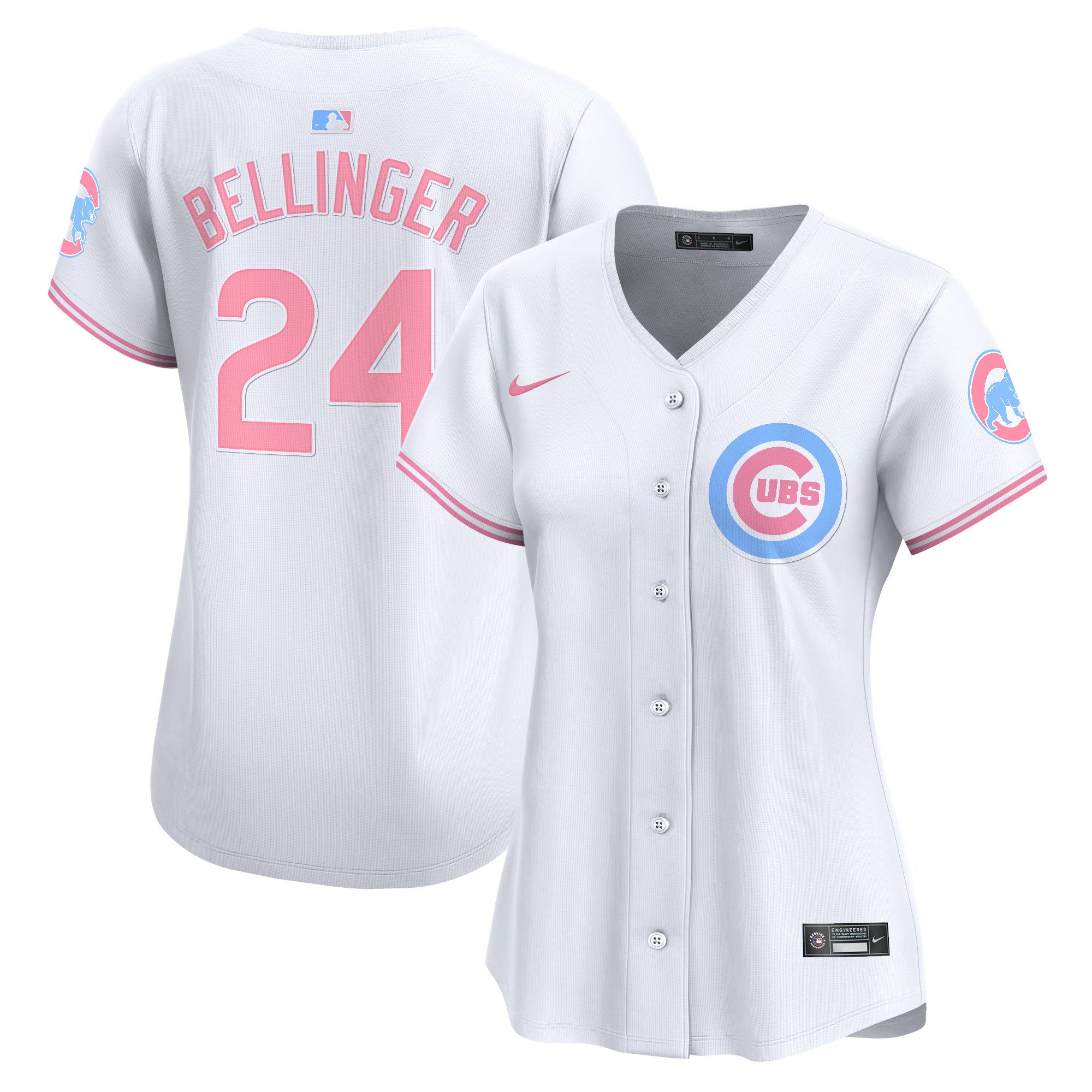 Women's Chicago Cubs Bubblegum Pink Vapor Premier Limited Jersey - All Stitched - White, Cody Bellinger