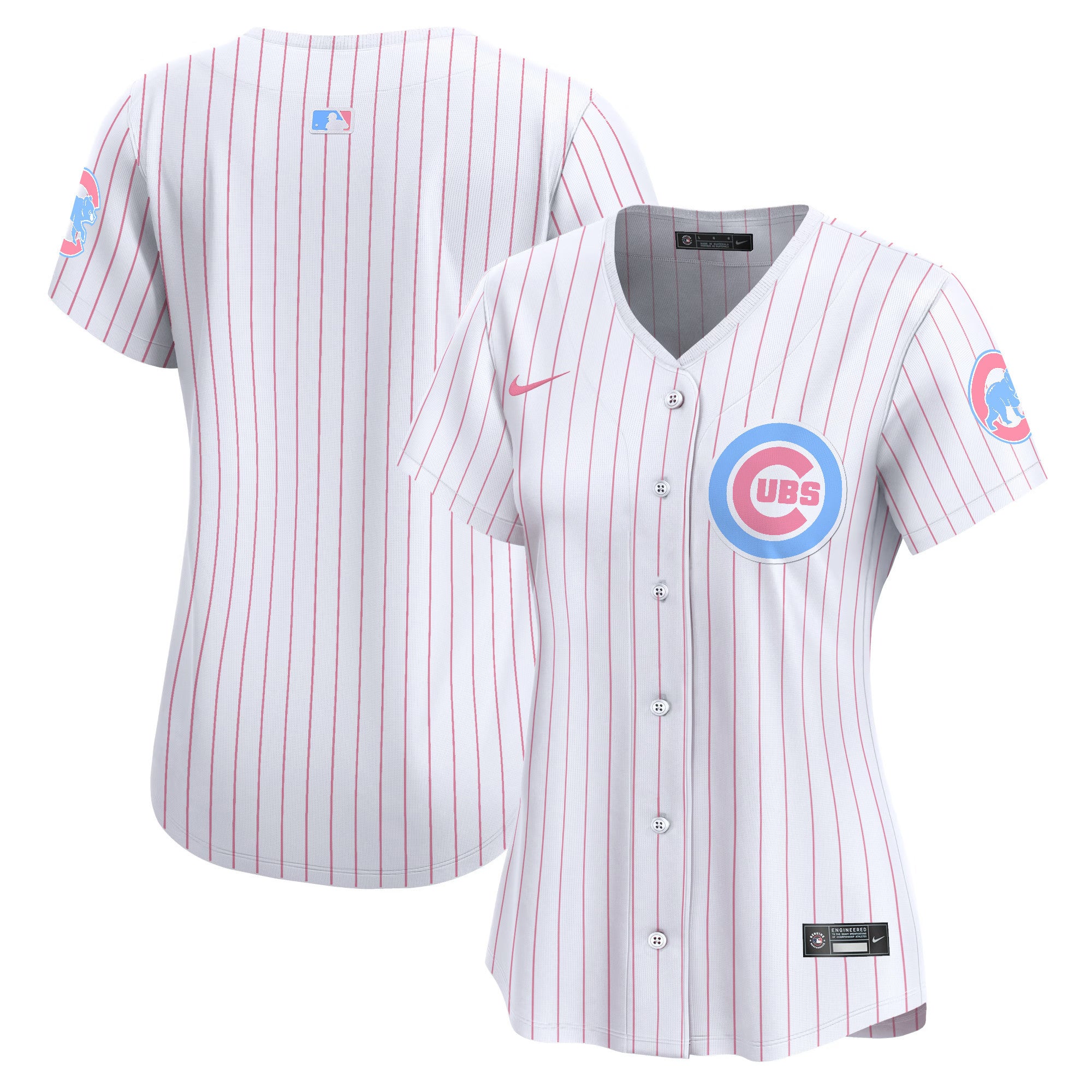 Women's Chicago Cubs Bubblegum Pink Vapor Premier Limited Jersey - All Stitched - Pinstripe, Team