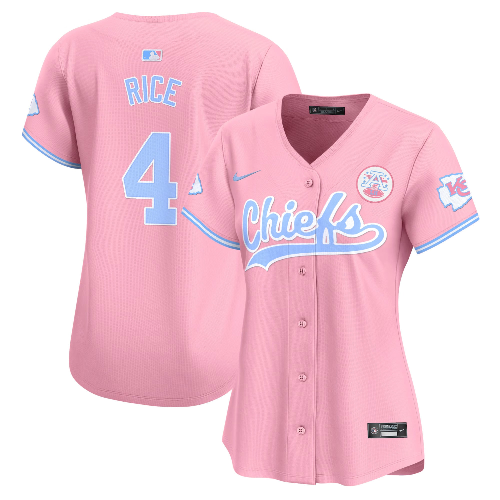 Women's Chiefs Bubblegum Pink Vapor Premier Limited Jersey - All Stitched - Pink, Rashee Rice