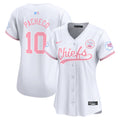 Women's Chiefs Bubblegum Pink Vapor Premier Limited Jersey - All Stitched - White, Isiah Pacheco