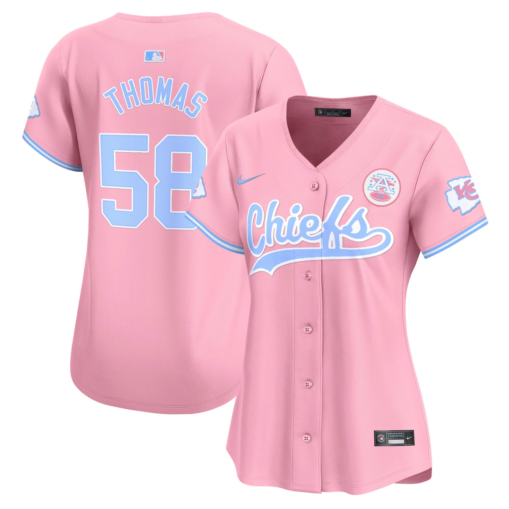 Women's Chiefs Bubblegum Pink Vapor Premier Limited Jersey - All Stitched - Pink, Derrick Thomas