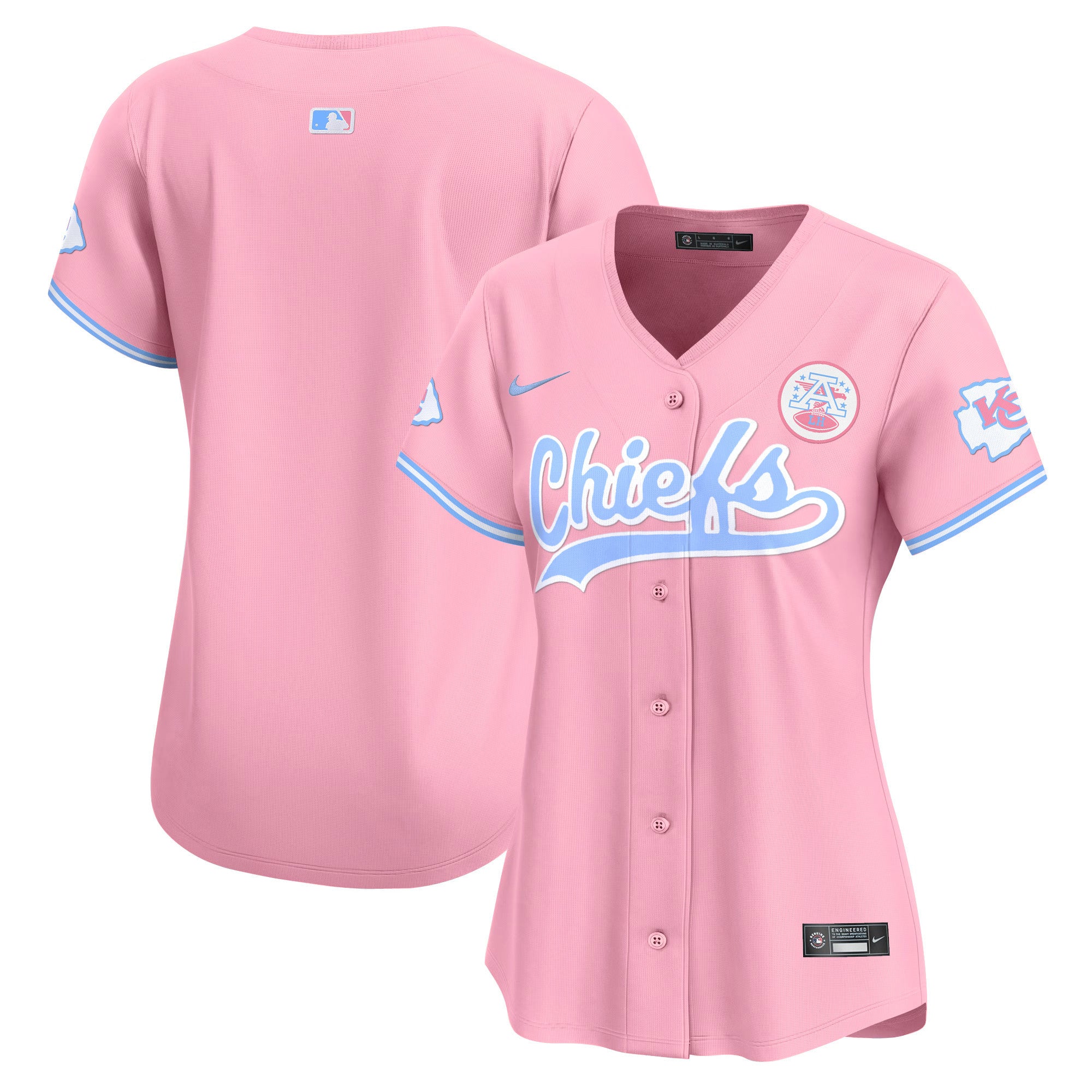 Women's Chiefs Bubblegum Pink Vapor Premier Limited Jersey - All Stitched - Pink, Team