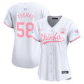 Women's Chiefs Bubblegum Pink Vapor Premier Limited Jersey - All Stitched - White, Derrick Thomas
